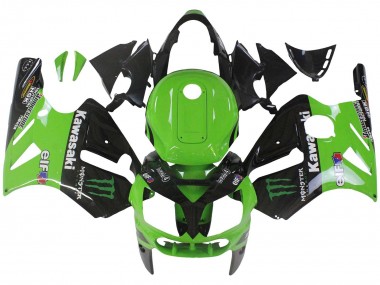 Online 2002-2006 Kawasaki ZX12R Motorcycle Fairing - Green Glossy Black Elf Touch4 Monster Canada