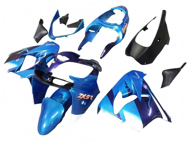 2000-2001 Kawasaki ZX9R Motorcycle Fairings - Blue Black Canada