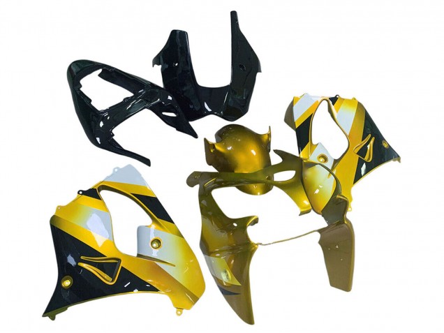 2000-2001 Kawasaki ZX9R Motorcycle Fairings - Gold White Black Canada