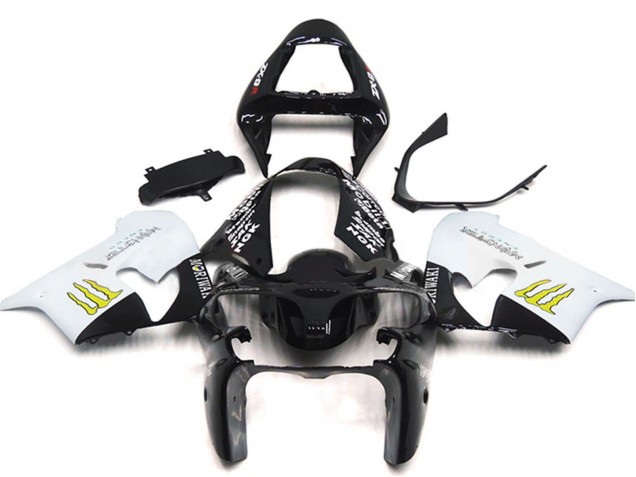 2002-2003 Kawasaki ZX9R Motorcycle Fairings - White Glossy Black Yellow Monster Canada