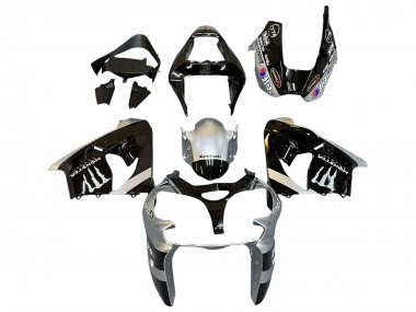 Online 2002-2003 Kawasaki ZX9R Motorcycle Fairings - Silver Glossy Black Monster Elf Canada