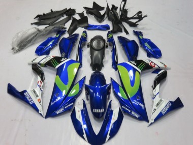 Online 2015-2018 Yamaha YZF R3/R25 Motorcycle Fairings - Blue White Black Green Monster Canada