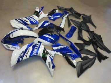 Online 2015-2018 Yamaha YZF R3/R25 Motorcycle Fairings - White Blue Yamalube ENEOS Monster Canada