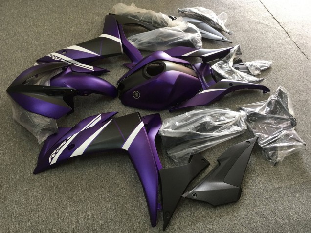 2015-2018 Yamaha YZF R3/R25 Motorcycle Fairings - White Purple Matte Black Canada