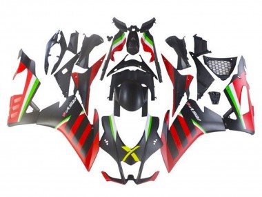 Online 2016-2020 Aprilia RSV4 1000 Motorcycle Fairings - Matte Black Red Green Stripe Canada