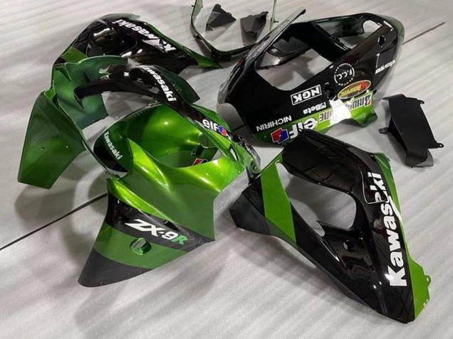 2002-2003 Kawasaki ZX9R Motorcycle Fairings - Green Black Elf Canada