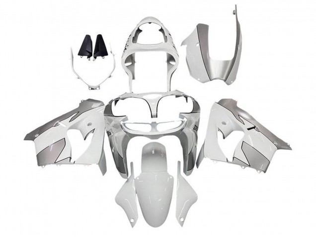 2002-2003 Kawasaki ZX9R Motorcycle Fairings - White Silver Canada