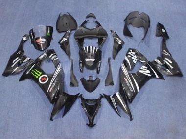 Online 2008-2010 Kawasaki ZX10R Motorcycle Fairings - Black White Green Monster Canada