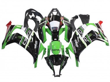 Online 2011-2015 Kawasaki ZX10R Motorcycle Fairings - Green Black White Red Stripe Monster Canada