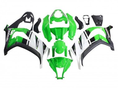 Online 2011-2015 Kawasaki ZX10R Motorcycle Fairings - Green White Black Stripe Canada