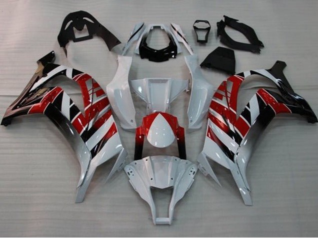 2011-2015 Kawasaki ZX10R Motorcycle Fairings - White Red Black Stripe Canada