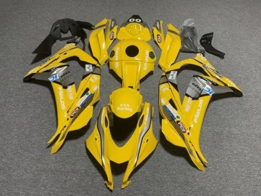 Online 2016-2020 Kawasaki ZX10R Motorcycle Fairings - Yellow Blue White Trick Star Eva Racing Canada