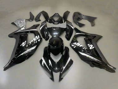 Online 2016-2020 Kawasaki ZX10R Motorcycle Fairings - Glossy Black White Stripe Canada