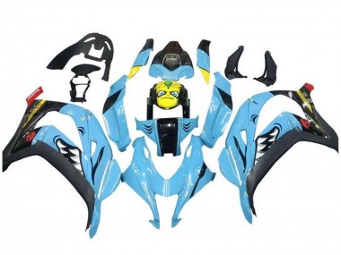 Online 2016-2020 Kawasaki ZX10R Motorcycle Fairings - Light Blue Yellow Shark Canada