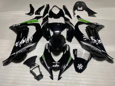 Online 2016-2020 Kawasaki ZX10R Motorcycle Fairings - Glossy Black White Green Stripe Snow Canada