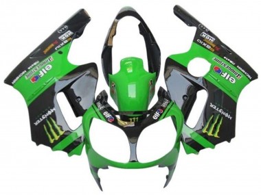Online 2000-2001 Kawasaki ZX12R Motorcycle Fairings - Green Black Yellow Elf Monster Canada