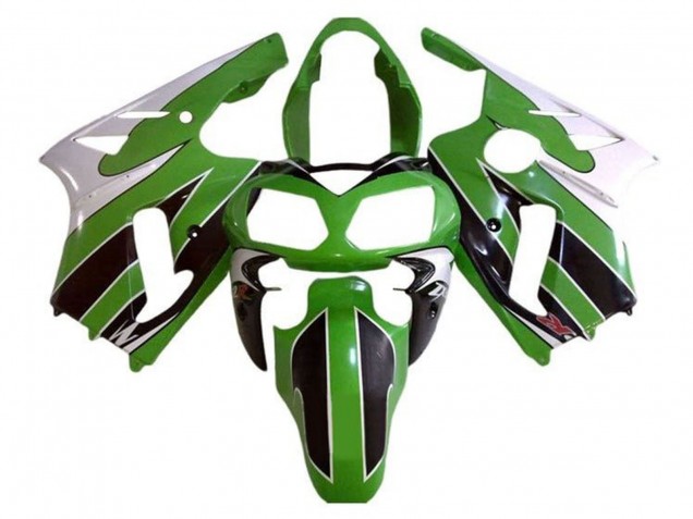 2000-2001 Kawasaki ZX12R Motorcycle Fairings - White Green Black Stripe Canada