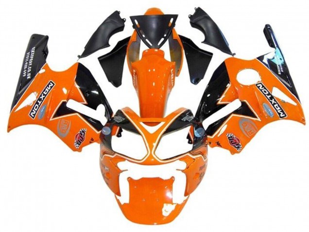 2000-2001 Kawasaki ZX12R Motorcycle Fairings - Orange Black White Maxton Canada