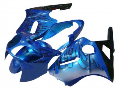 Online 2002-2006 Kawasaki ZX12R Motorcycle Fairings - Blue Flame Black Canada