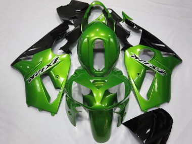 Online 2002-2006 Kawasaki ZX12R Motorcycle Fairings - Green Glossy Black Canada