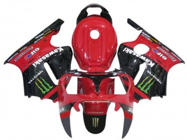 Online 2002-2006 Kawasaki ZX12R Motorcycle Fairings - Red Black Green Elf Monster Canada