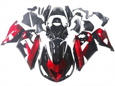 Online 2006-2011 Kawasaki ZX14R ZZR1400 Motorcycle Fairings - Red Glossy Black Canada