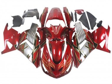 Online 2006-2011 Kawasaki ZX14R ZZR1400 Motorcycle Fairings - Red Silver Black Gold Canada