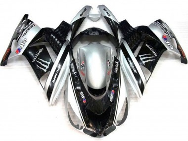 Online 2006-2011 Kawasaki ZX14R ZZR1400 Motorcycle Fairings - Silver Black Elf Touch4 Monster Bridgestone Canada