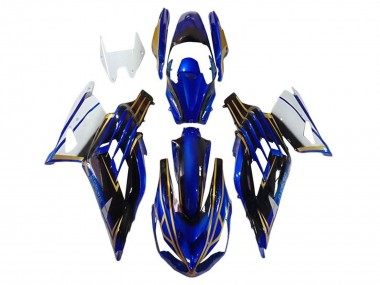 Online 2012-2024 Kawasaki ZX14R ZZR1400 Motorcycle Fairings - White Gold Blue Black Stripe Canada