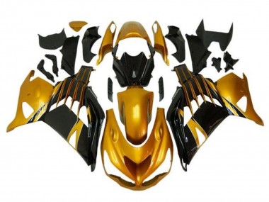 Online 2012-2024 Kawasaki ZX14R ZZR1400 Motorcycle Fairings - Gold Glossy Black Canada