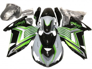 Online 2012-2024 Kawasaki ZX14R ZZR1400 Motorcycle Fairings - White Green Glossy Black Canada