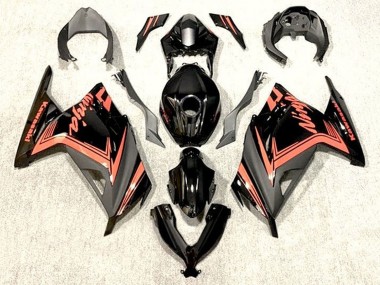 Online 2013-2024 Kawasaki EX300 Motorcycle Fairings - Glossy Black Orange Canada