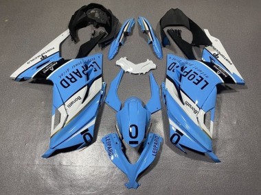 Online 2013-2024 Kawasaki EX300 Motorcycle Fairings - White Blue Black Leopard Canada