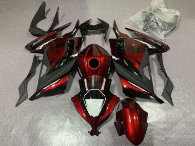 Online 2013-2024 Kawasaki EX300 Motorcycle Fairings - Red Black White Canada
