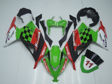 Online 2013-2024 Kawasaki EX300 Motorcycle Fairings - Green White Red Black Motocard Canada