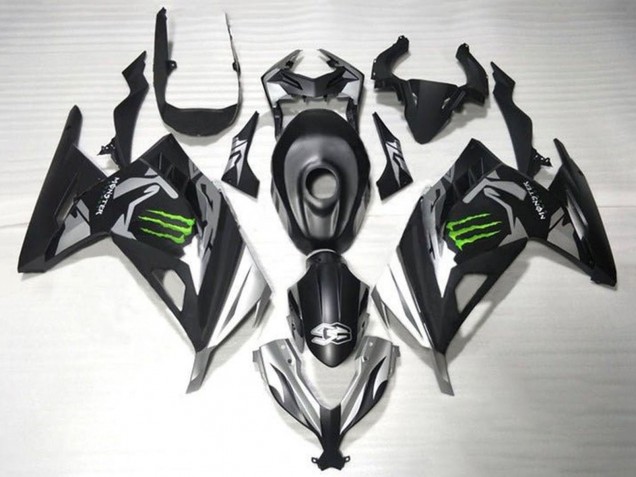 2013-2024 Kawasaki EX300 Motorcycle Fairings - Matte Black Silver Green Monster Canada