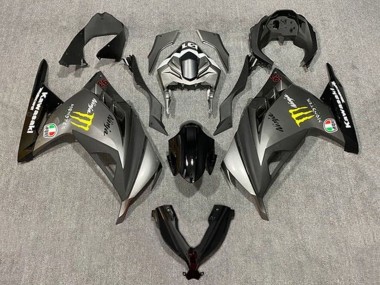 Online 2013-2024 Kawasaki EX300 Motorcycle Fairings - Matte Grey Black Yellow Monster Canada