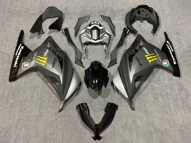2013-2024 Kawasaki EX300 Motorcycle Fairings - Matte Grey Black Yellow Monster Canada