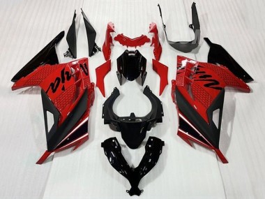 Online 2013-2024 Kawasaki EX300 Motorcycle Fairings - Red Black White Stripe Canada