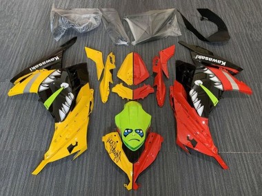 Online 2013-2024 Kawasaki EX300 Motorcycle Fairings - Yellow Red Green Shark Canada