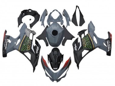 Online 2018-2024 Kawasaki Ninja 400 Motorcycle Fairings - Grey Black Red Honeycomb Canada