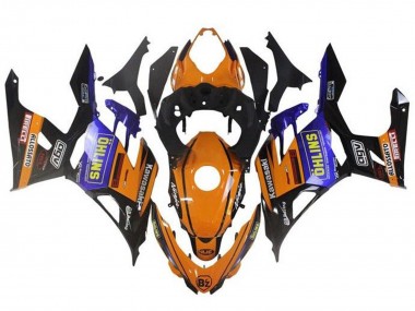 Online 2018-2024 Kawasaki Ninja 400 Motorcycle Fairings - Orange Black Blue Yellow OHLINS Canada