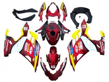 Online 2018-2024 Kawasaki Ninja 400 Motorcycle Fairings - Red Yellow White Blue Eva Racing Canada