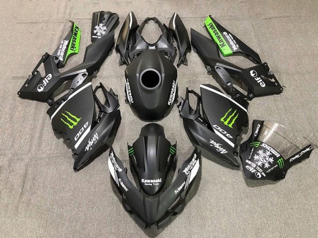 2018-2024 Kawasaki Ninja 400 Motorcycle Fairings - Matte Black White Green Monster Snow Canada