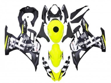 Online 2018-2024 Kawasaki Ninja 400 Motorcycle Fairings - Yellow Black White Skull Canada