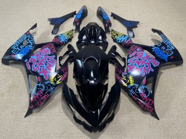Online 2018-2024 Kawasaki Ninja 400 Motorcycle Fairings - Black Blue Jinx Canada