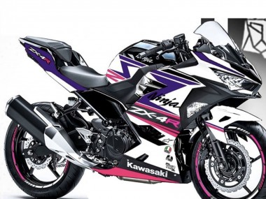 Online 2018-2024 Kawasaki Ninja 400 Motorcycle Fairings - White Purple Pink Canada