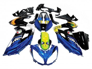 Online 2012-2016 Kawasaki Ninja 650 EX650 Motorcycle Fairings - Blue Yellow Shark Canada