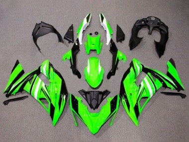 Online 2017-2019 Kawasaki Ninja 650 EX650 Motorcycle Fairings - Green White Black Stripe Canada