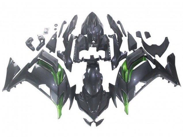 2020-2024 Kawasaki Ninja 650 EX650 Motorcycle Fairings - Faux Carbon Fiber Green Canada